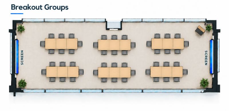 Breakout Groups option 1 Downtown Omaha Event Space - Corporate Retreat