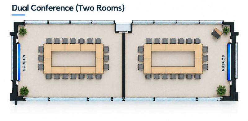 Dual Conference – 2 Rooms Downtown Omaha Event Space - Conference Room